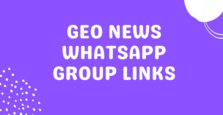 Geo News WhatsApp Group Links