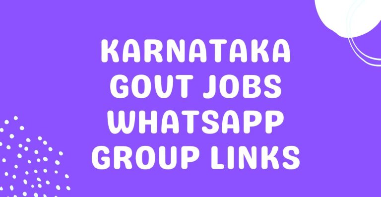 Karnataka Govt Jobs WhatsApp Group Links