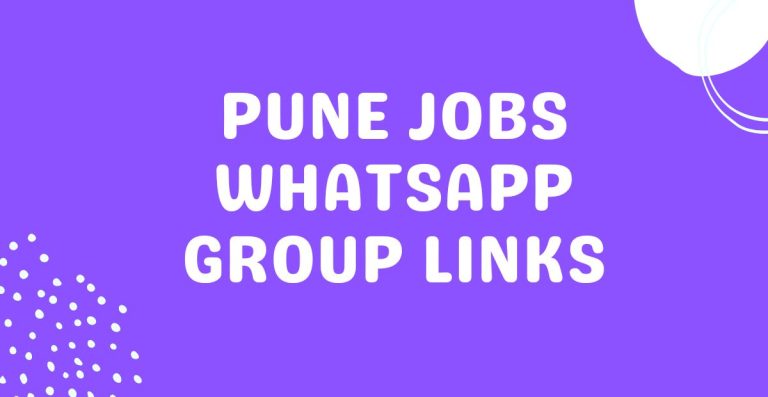 Pune Jobs WhatsApp Group Links