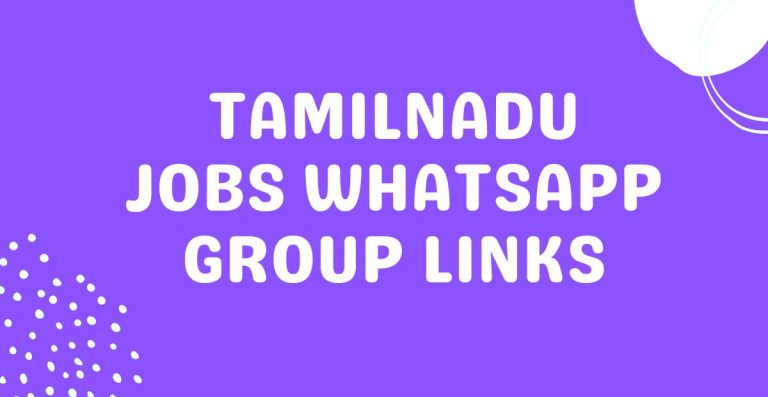 Tamilnadu Jobs WhatsApp Group Links