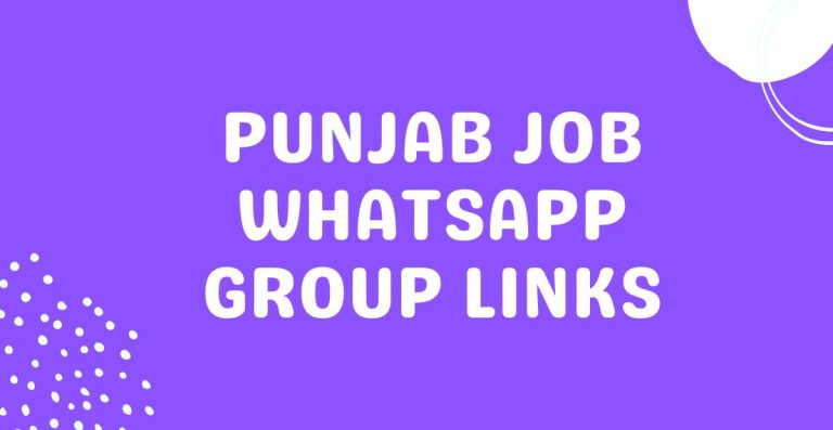 Punjab Job WhatsApp Group Links