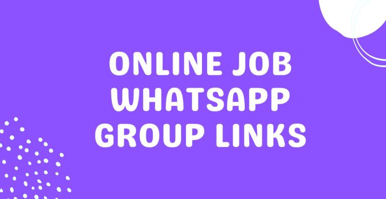 Online Job WhatsApp Group Links