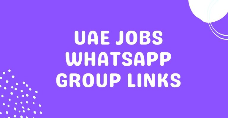 UAE Jobs WhatsApp Group Links