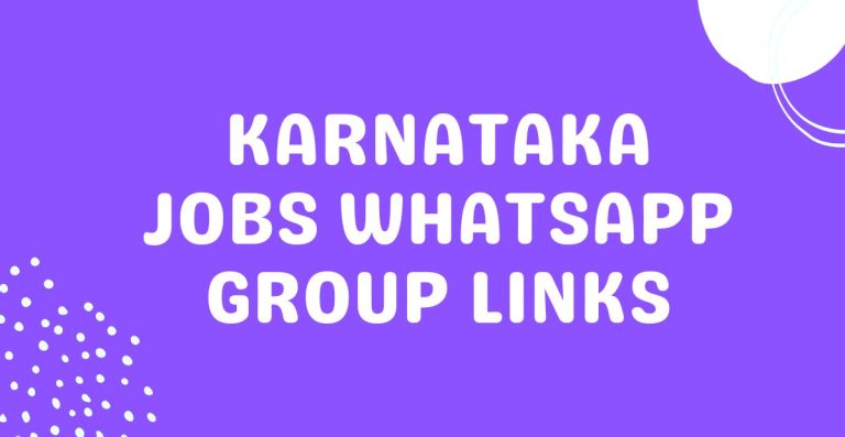Karnataka Jobs WhatsApp Group Links