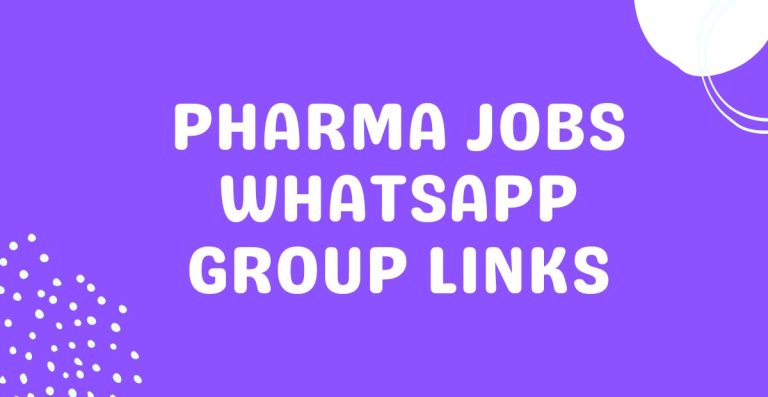 Pharma Jobs WhatsApp Group Links